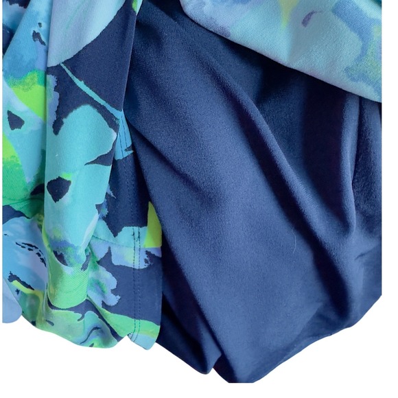 Lauren Ralph Lauren Floral Print Cowl Neck Sheath Dress Women Size 10 Blue Green - Picture 8 of 8